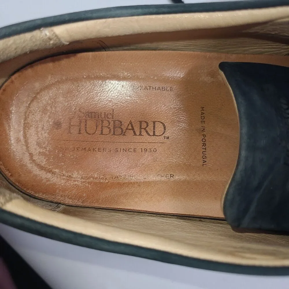 Samuel Hubbard Bucks Plain Toe Derby - Navy Blue Nubuck Leather - 12M